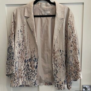 Coldwater Creek Women's Abstract Beige Blazer
